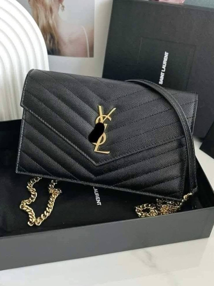 Saint Laurent Envelope Chain Wallet, view 2 of 3